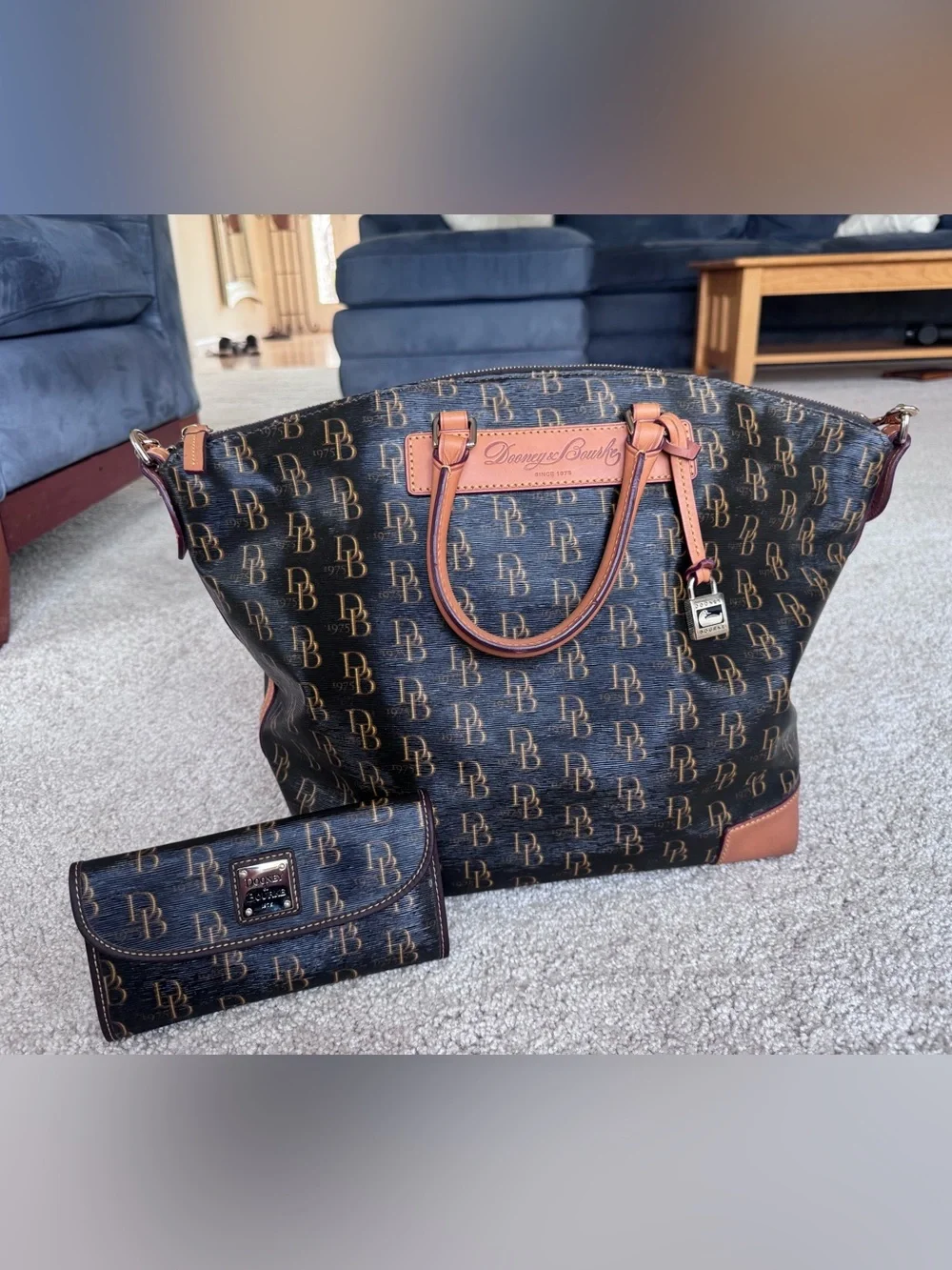 DOONEY & BOURKE DB Monogram Coated Canvas Satchel & Matching Wallet